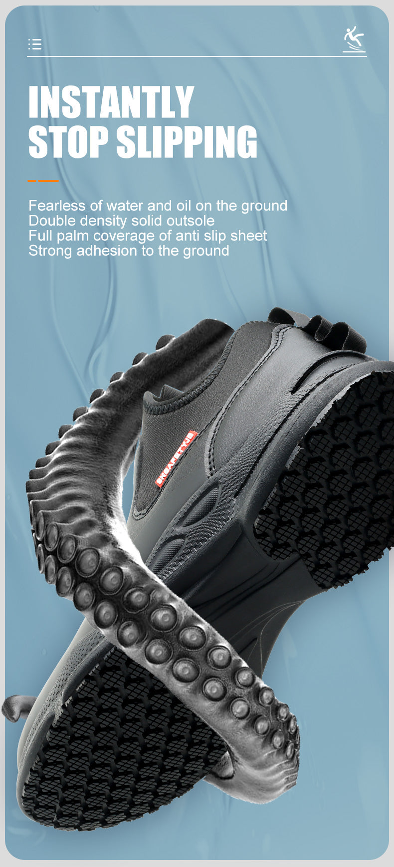 Wildking Men's Lightweight Non-Slip Chef Shoes – Comfortable & Wear-Resistant Kitchen Work Shoes R053