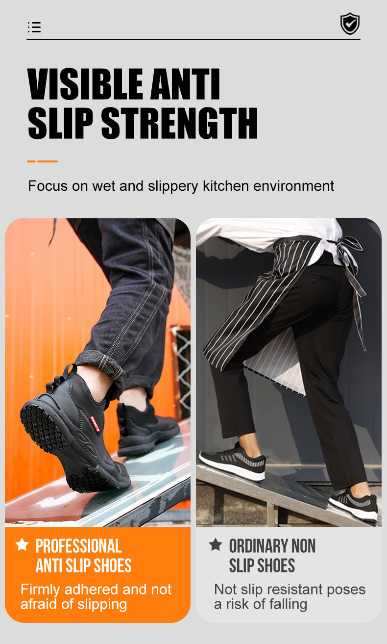 Wildking Men's Lightweight Non-Slip Chef Shoes – Comfortable & Wear-Resistant Kitchen Work Shoes R053