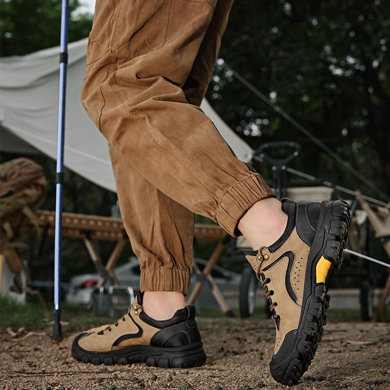 Wildking Men's Low-Top Leather Non-Slip Work Shoes