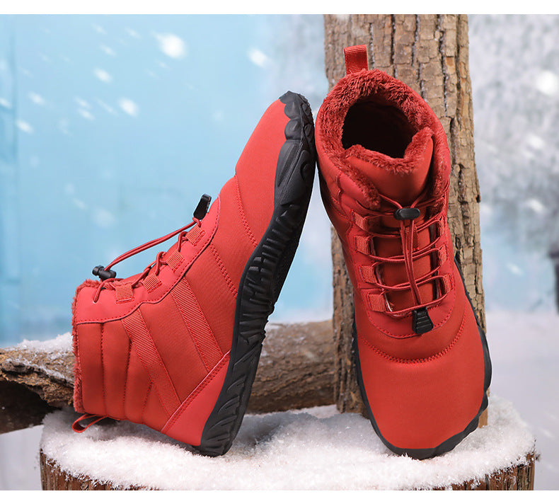 Wildking Men’s Mid-Top Thickened Barefoot Snow Boots A65