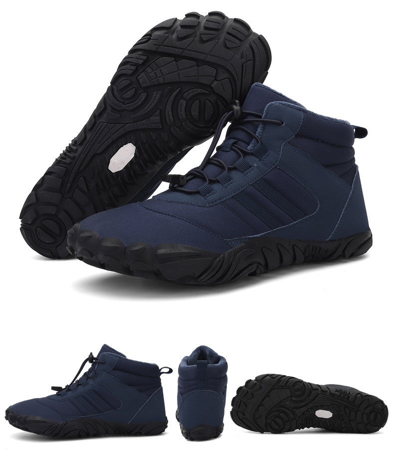 Wildking Men’s Mid-Top Thickened Non-Slip Barefoot Snow Boots A108