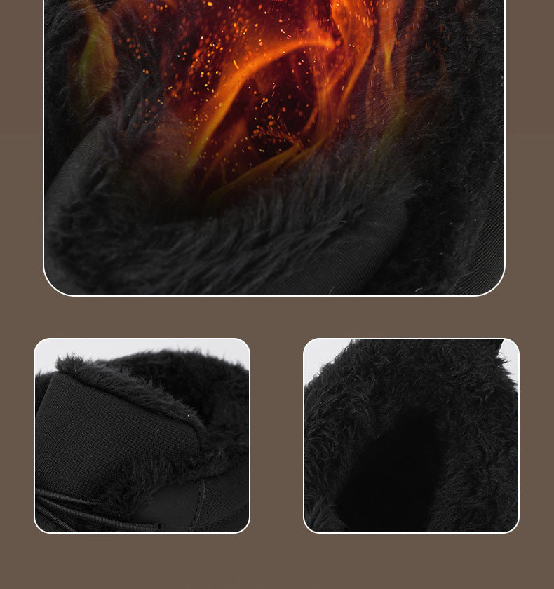 Wildking Men’s Mid-Top Thickened Non-Slip Barefoot Snow Boots A108