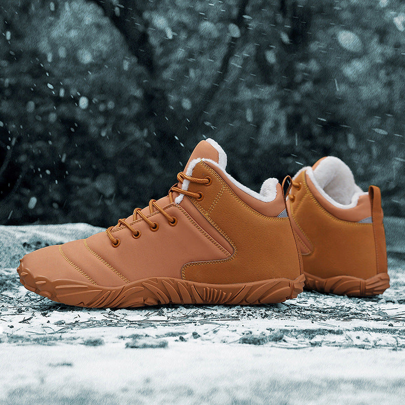 Wildking Men’s Mid-Top Thickened Non-Slip Barefoot Snow Boots K03