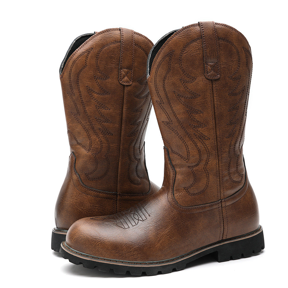 Wildking Men's Retro Embroidered Tree Element Western Cowboy Boots 6091-2