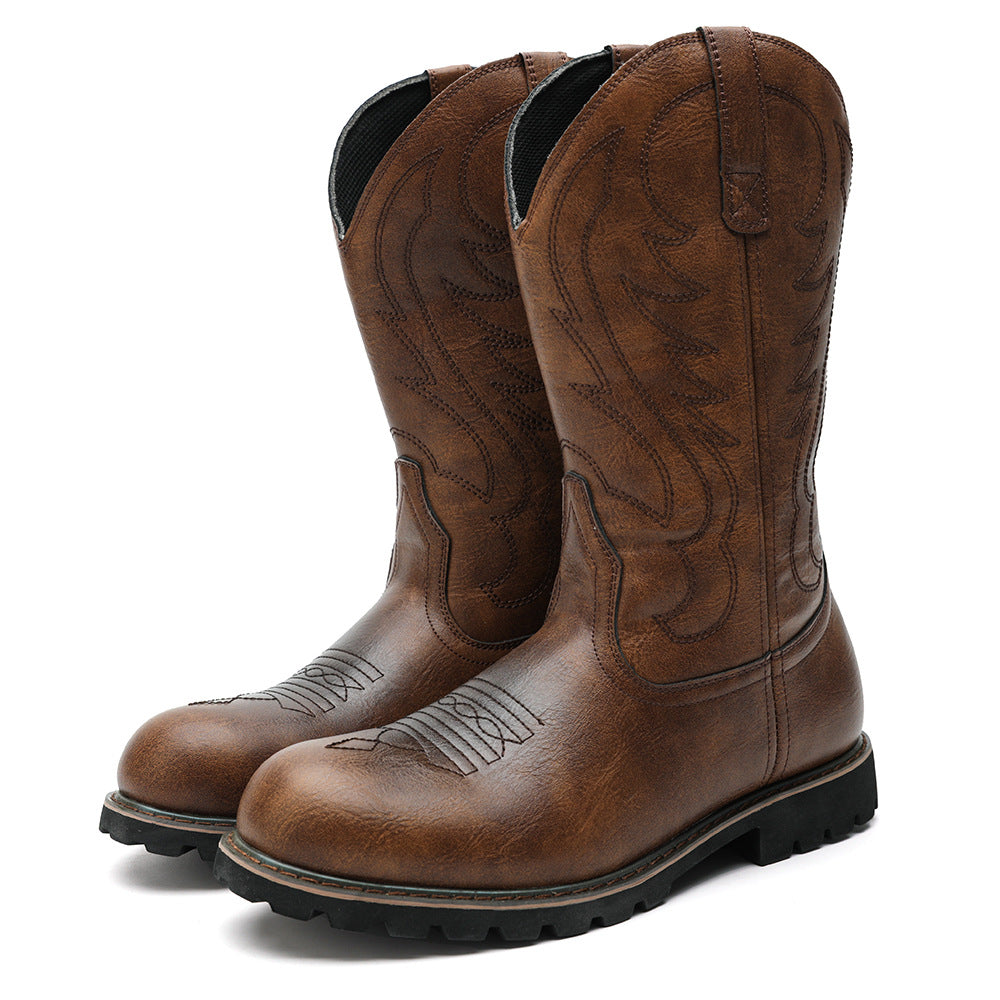 Wildking Men's Retro Embroidered Tree Element Western Cowboy Boots 6091-2
