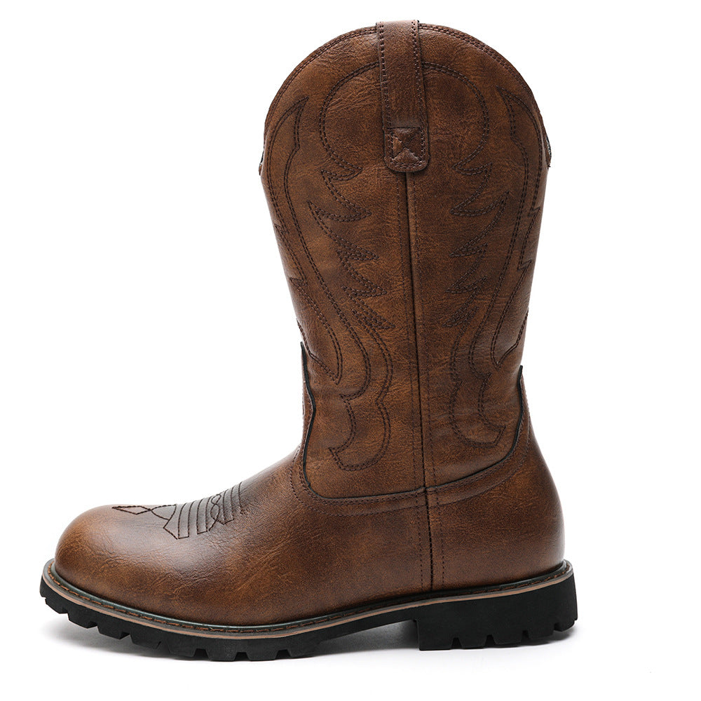 Wildking Men's Retro Embroidered Tree Element Western Cowboy Boots 6091-2