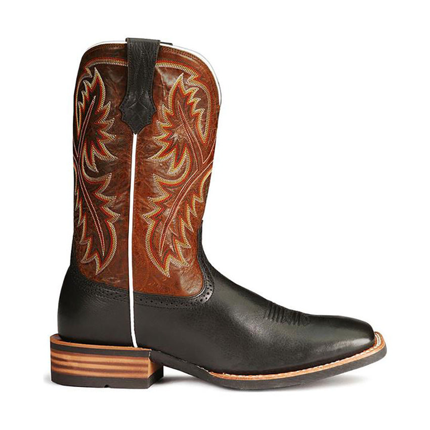 Wildking Men's Retro Totem Embroidered Square Head Cowboy Boots 5013