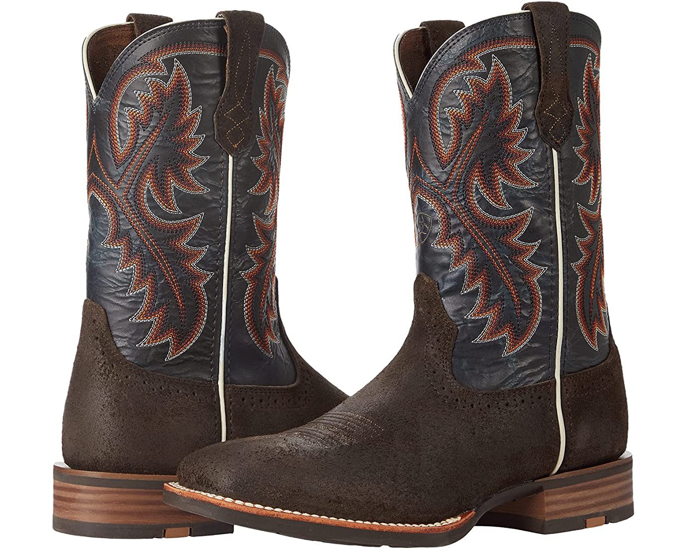 Wildking Men's Retro Totem Embroidered Square Head Cowboy Boots 5013
