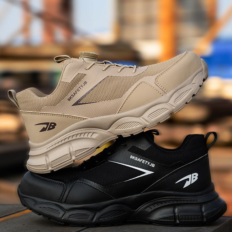 Wildking Men's Steel Toe Safety Shoes with Dial Closure – Puncture Proof Slip-On Work Shoes R056