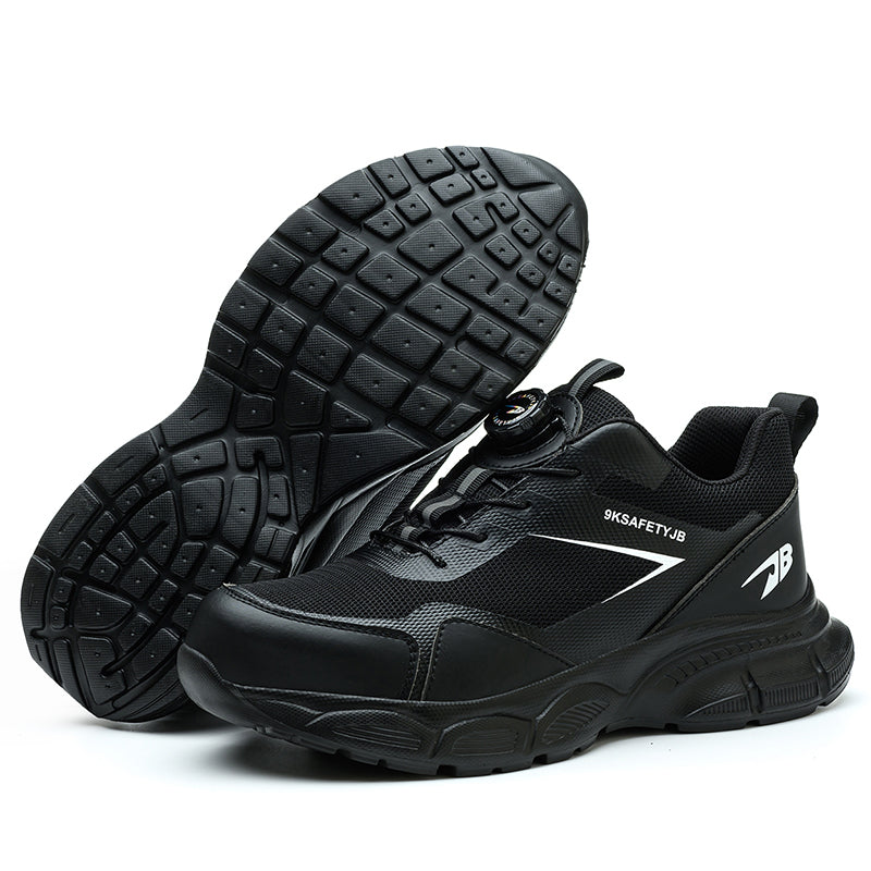 Wildking Men's Steel Toe Safety Shoes with Dial Closure – Puncture Proof Slip-On Work Shoes R056