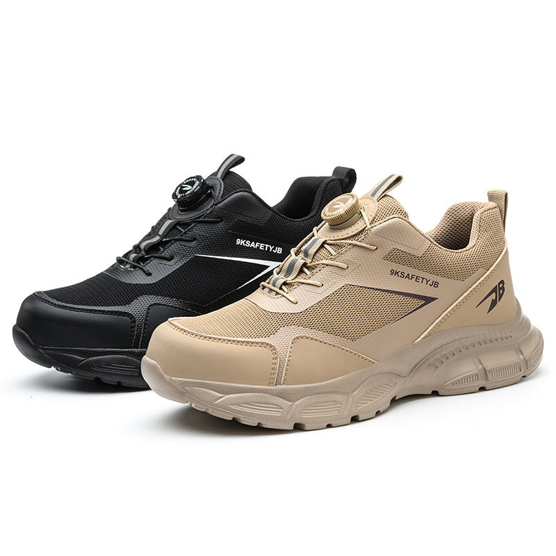 Wildking Men's Steel Toe Safety Shoes with Dial Closure – Puncture Proof Slip-On Work Shoes R056