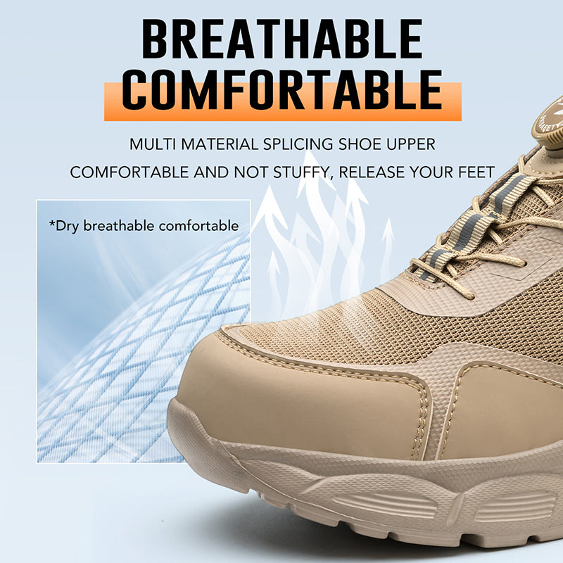 Wildking Men's Steel Toe Safety Shoes with Dial Closure – Puncture Proof Slip-On Work Shoes R056