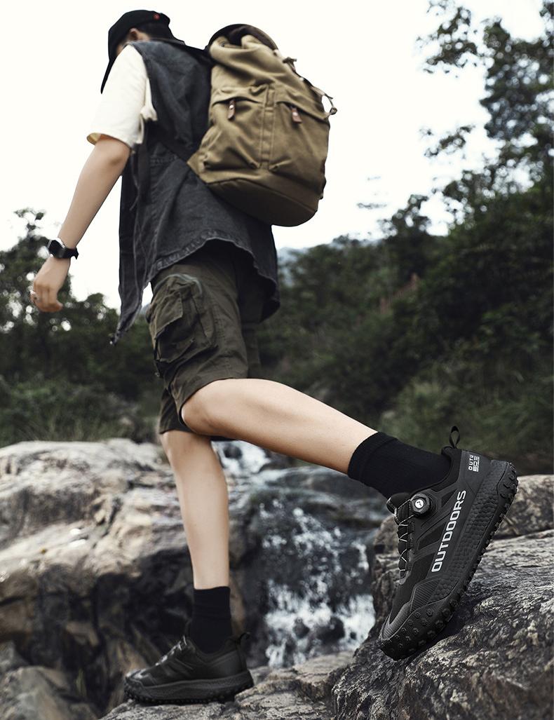 Wildking Men's Waterproof Quick Response Automatic Buckle Mid-Top Hiking Shoes B6021