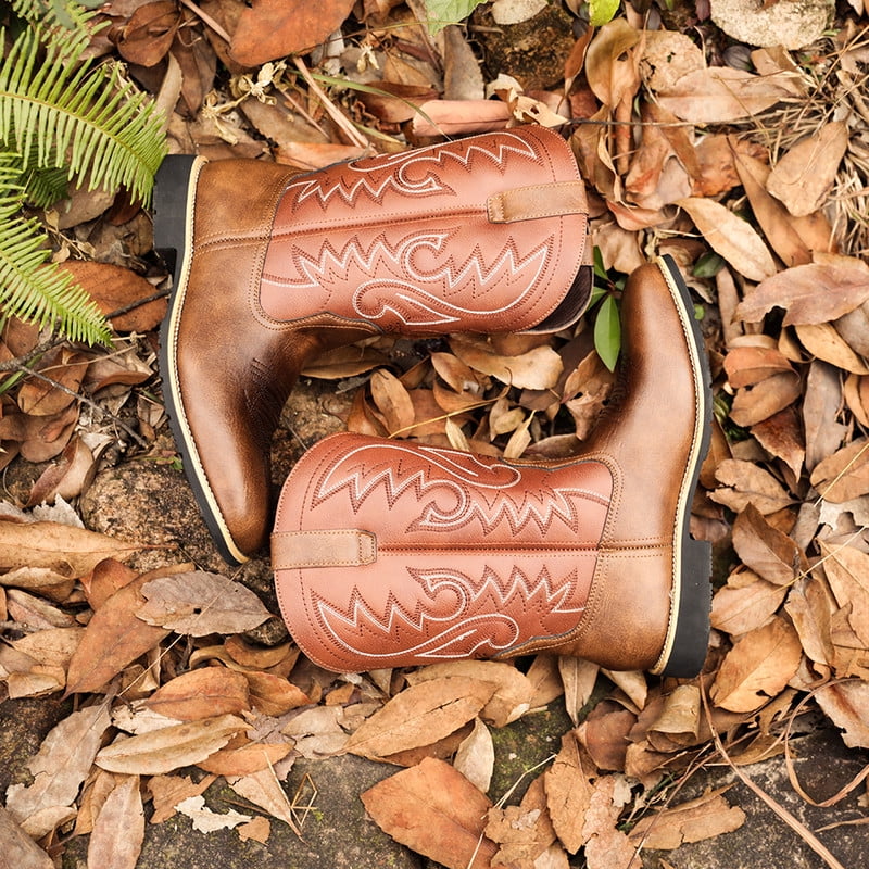 Wildking High-top Embroidered Retro Wide-Head Western Cowboy Boots 8802