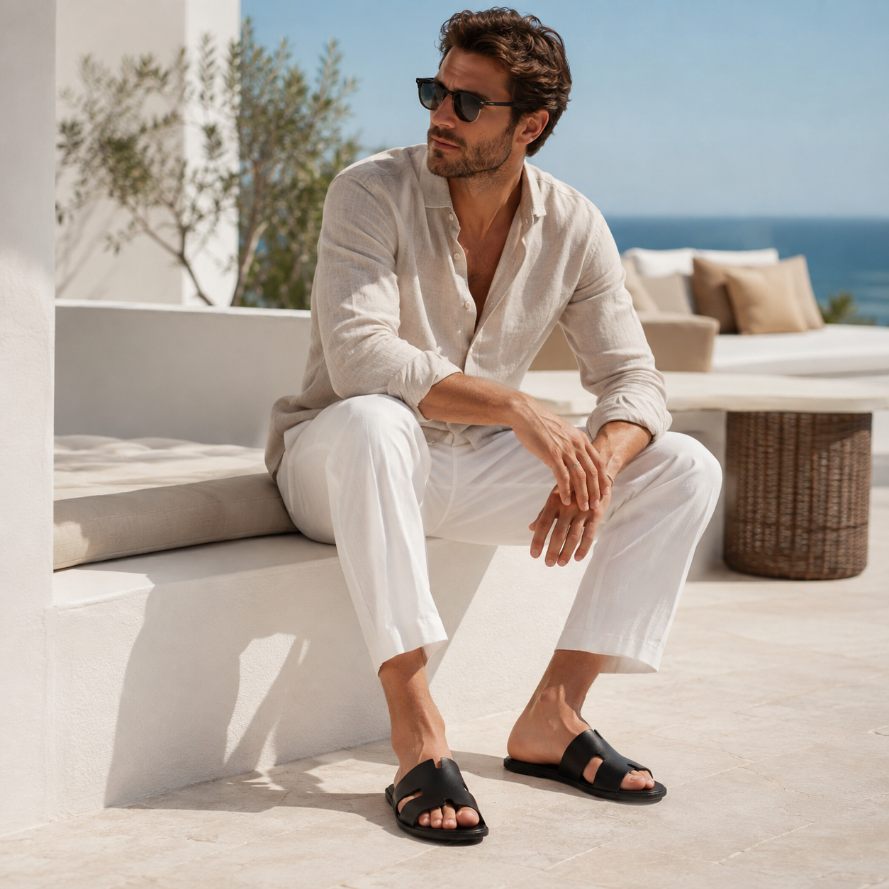 WildKing Men's Flat Sole Beach Slippers B5236